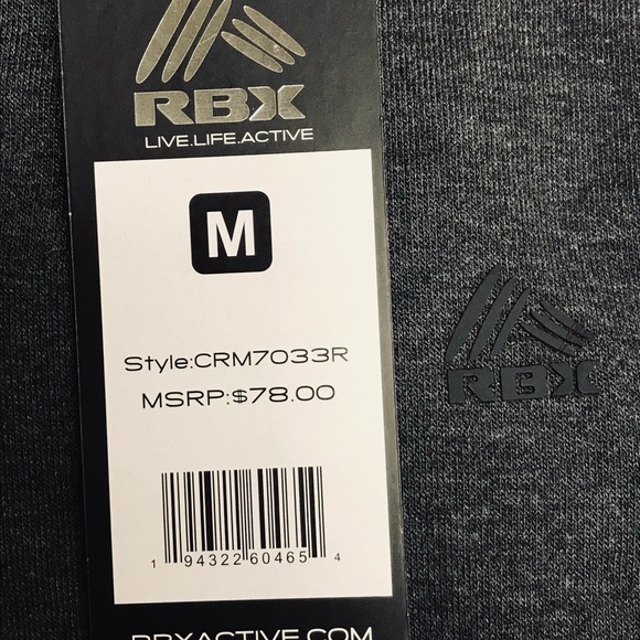 RBX Active Mens Athletic Adjustable Waist Drawstring Cuff Fleece Jogger Size M - Picture 8 of 9